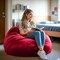 Flash Furniture Bean Bag Chair, 42 in W 42" L 19" H DG-BEAN-LARGE-SOLID-RED-GG - alternate 9